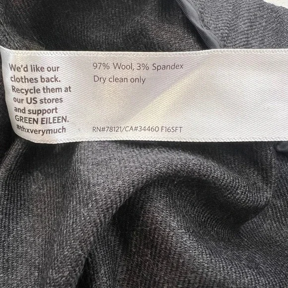 Eileen Fisher Wool Tapered Gray Pull On Pants L Minimalist Workwear Capsule - Picture 4 of 6